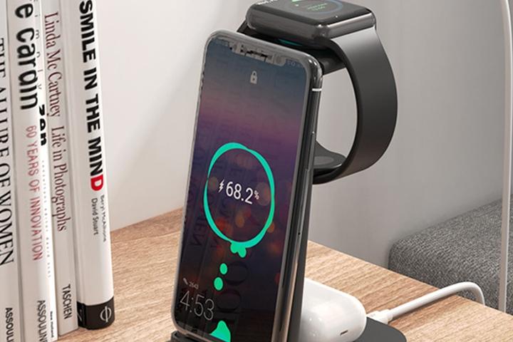 3in1 고속 무선충전기 거치대 애플워치 갤럭시워치 핸드폰 충