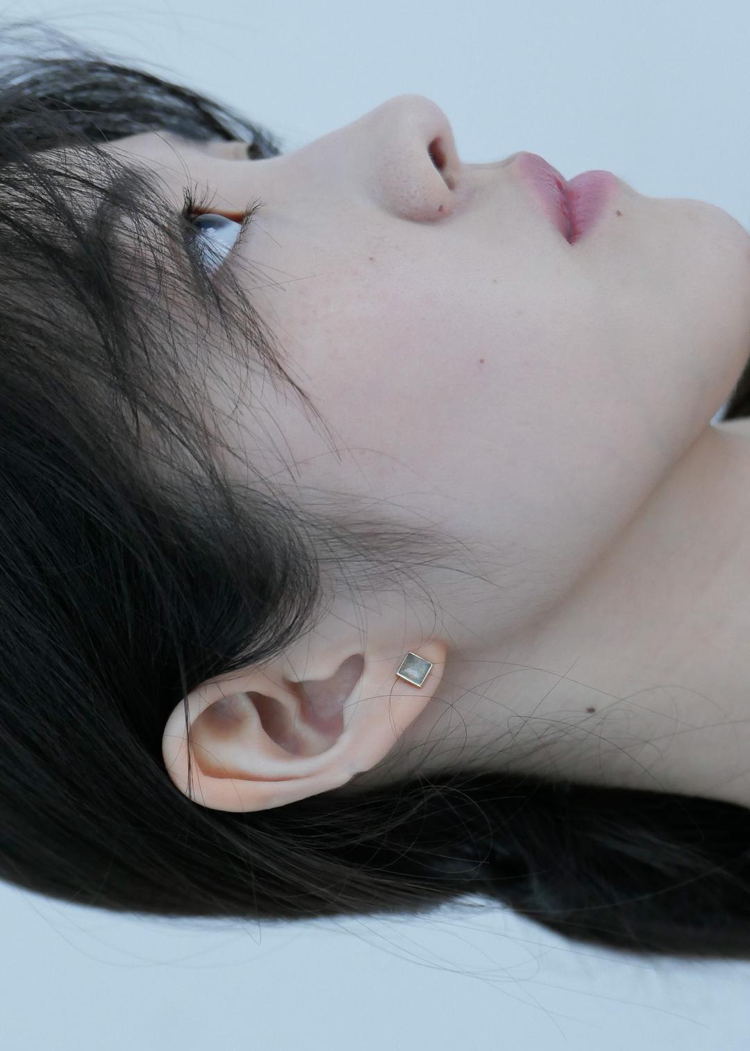 pointy gem earrings in labradorite