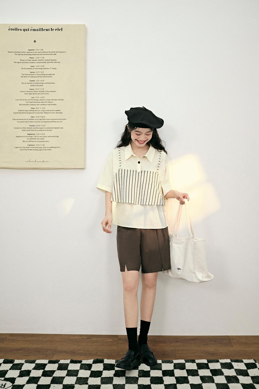 Fake two striped shirts