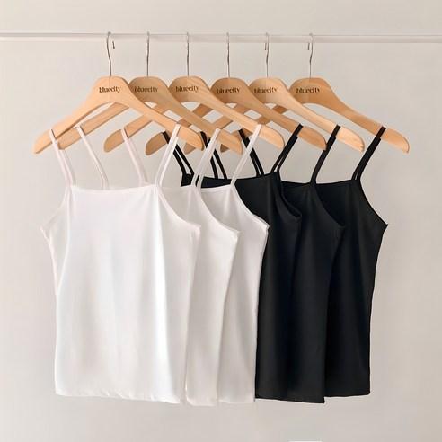 블루씨티 여성 슬림 베이직 스판 끈나시 6p 파우치증정 - 티셔츠 | 쿠팡