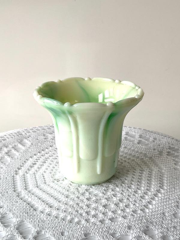 Akro Agate 슬랙 글라스 스몰 화분  Akro Agate Slag Glass Small Planter circa 1920-1940