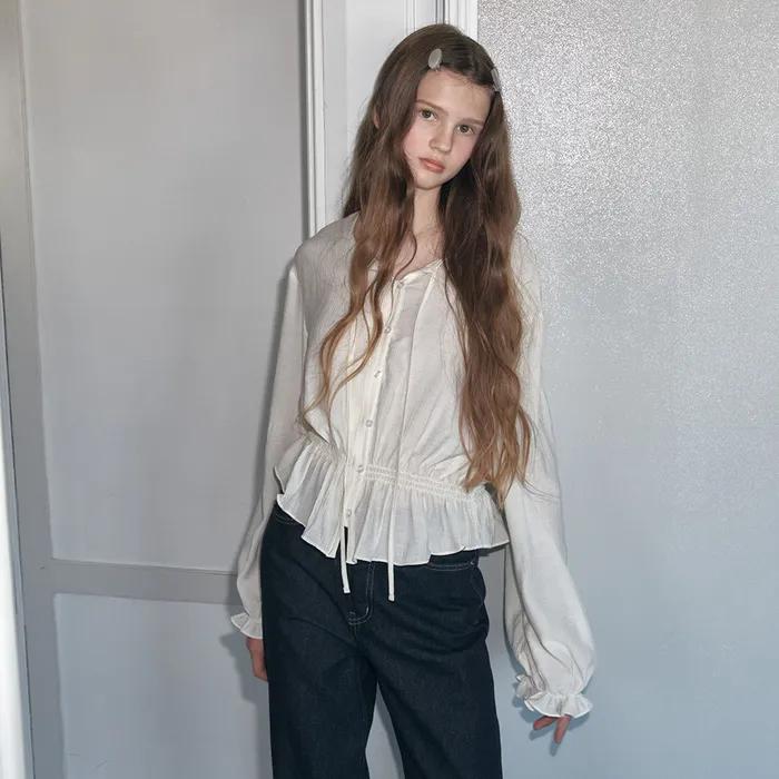 RIBBON ROMANTIC BLOUSE - IVORY