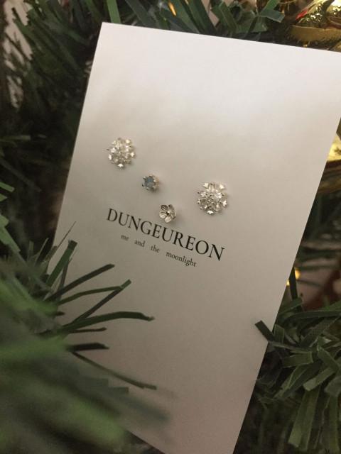 기획) [둥그런/ 925 silver] 스노우 위시 귀걸이 3 set (2 color)