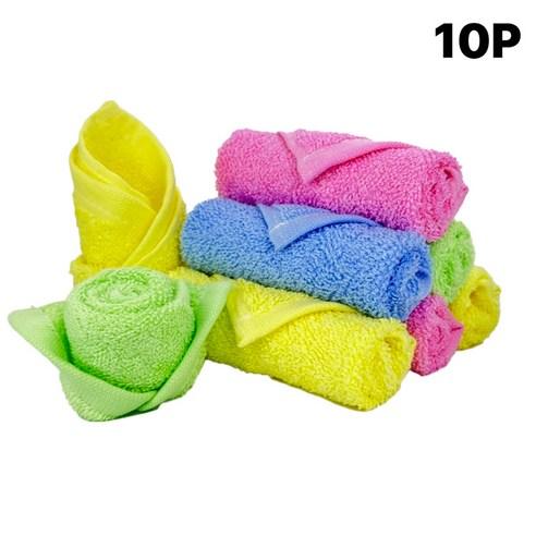 상품컴퍼니 대나무행주 죽섬유행주 100%천연대나무섬유 색상랜덤, 25cmX25cm, 10개