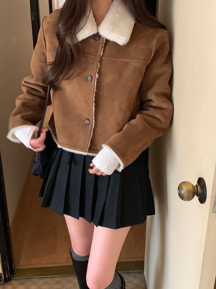 타코 리버시블 숏 무스탕