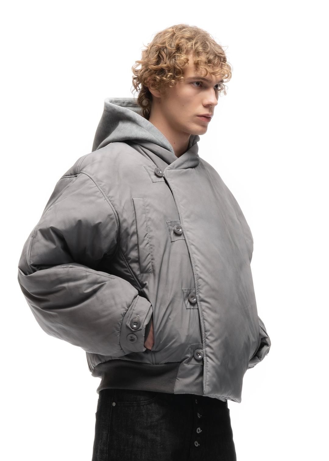 FENCING WAFFLE BOMBER JACKET GREY - SMALL