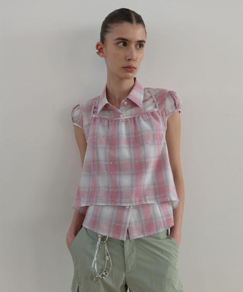CHECK BUSTIER_PINK