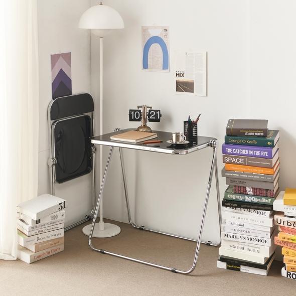 제이픽스 클리어런스 투명 폴딩 인테리어 접이식 테이블 3color