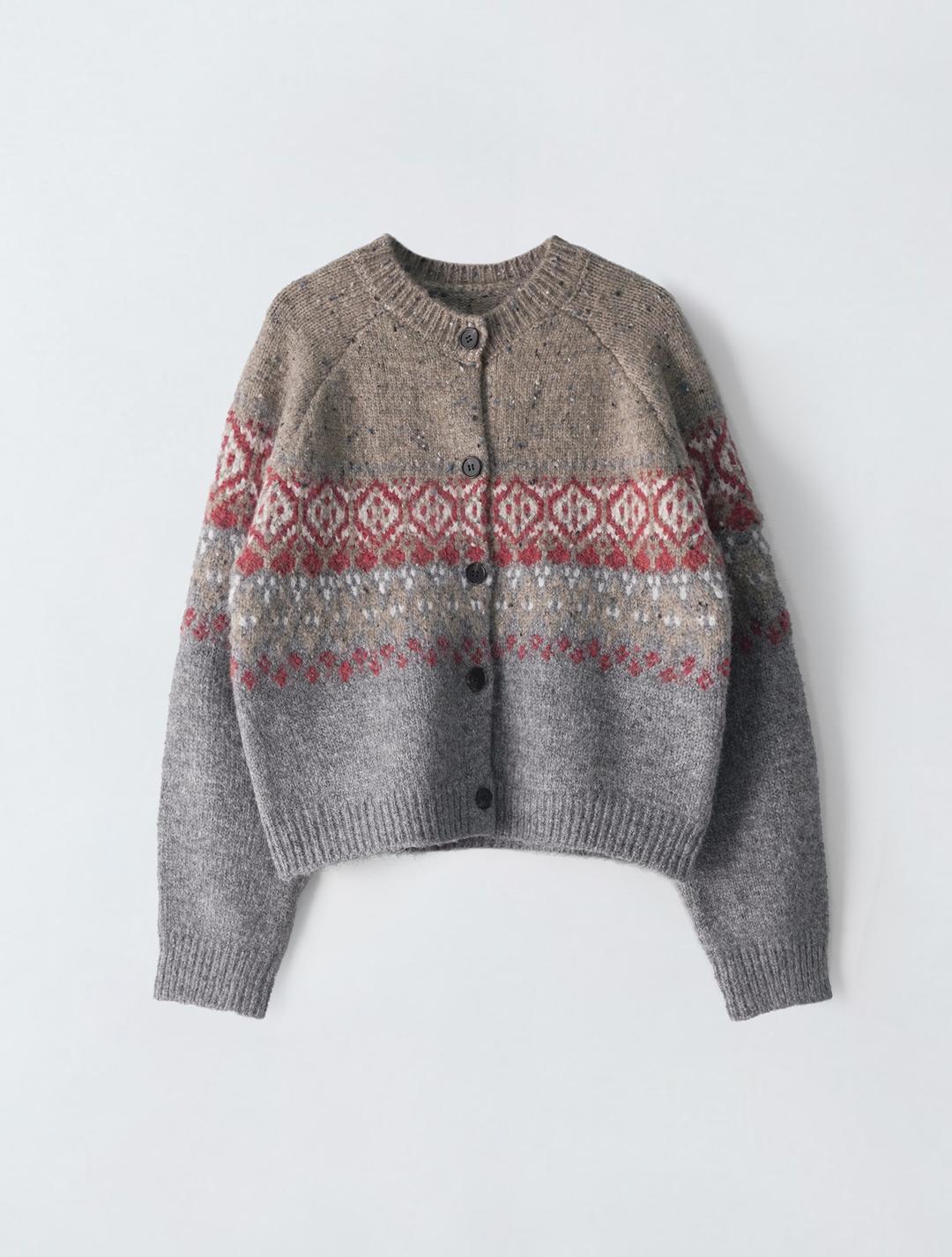 [SSF ONLY][앤클라인]울 블랜딩  베리 가디건 O4GW13