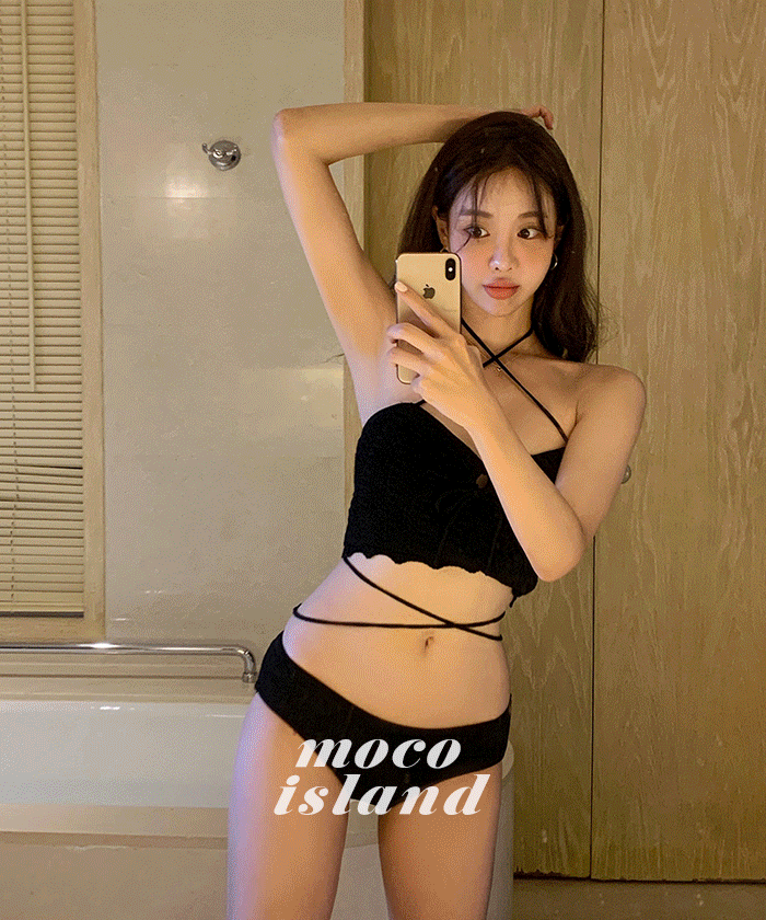 [국내제작,오늘출발&무배]섹시니트키니(블랙) #홀터니트비키니 #수영복 #워터밤 #페스티벌룩