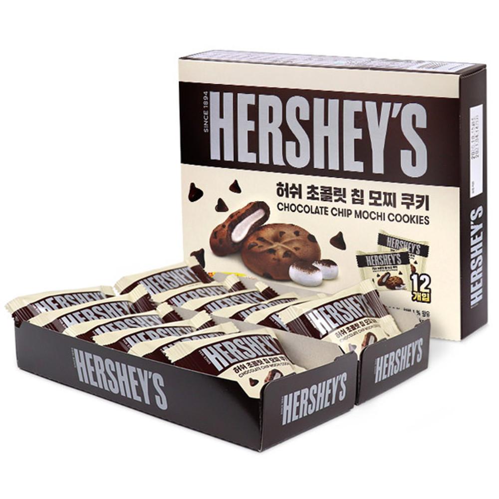 허쉬 초콜릿 칩 모찌 쿠키 (12개입) 240g 초코 과자