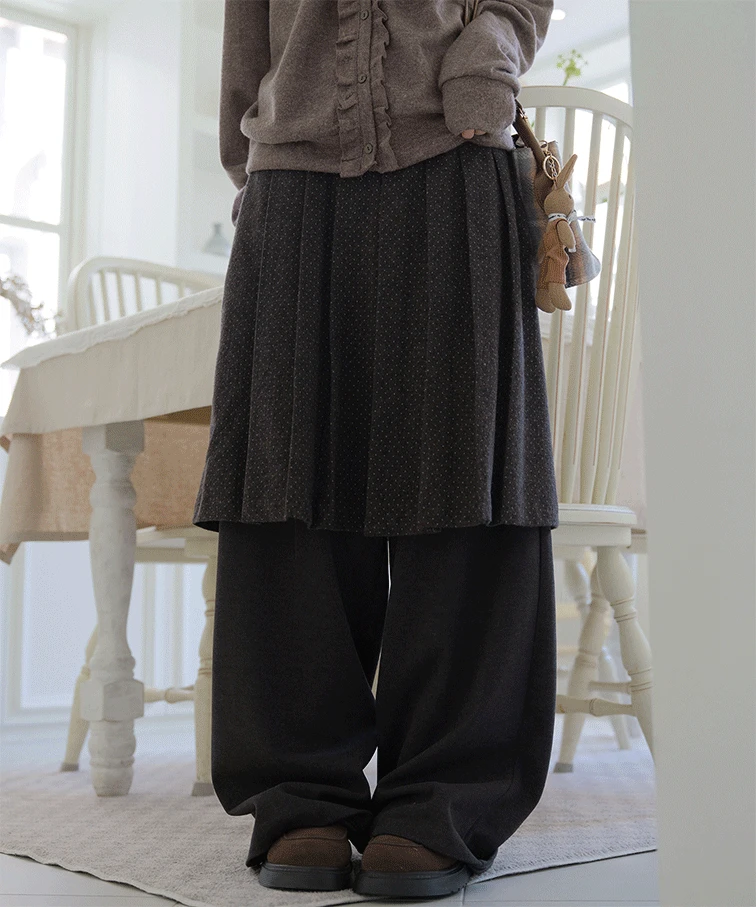 *추천* 메리노 도트 팬츠 스커트 2color