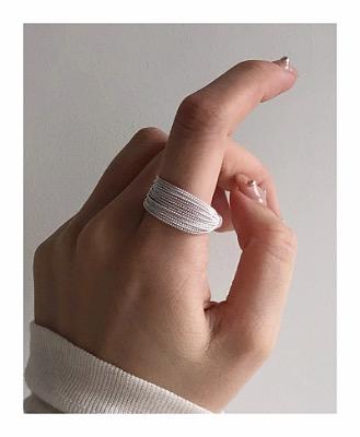 [silver925] twist layered stick ring