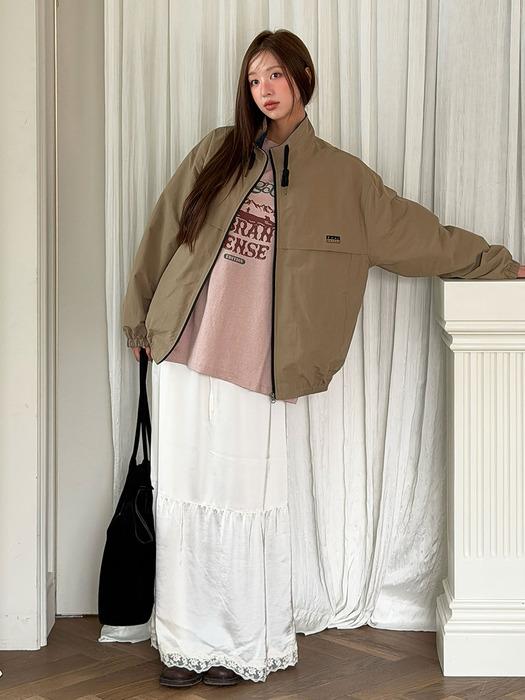 [지구PICK] SATIN LACE MAXI SKIRT - IVORY