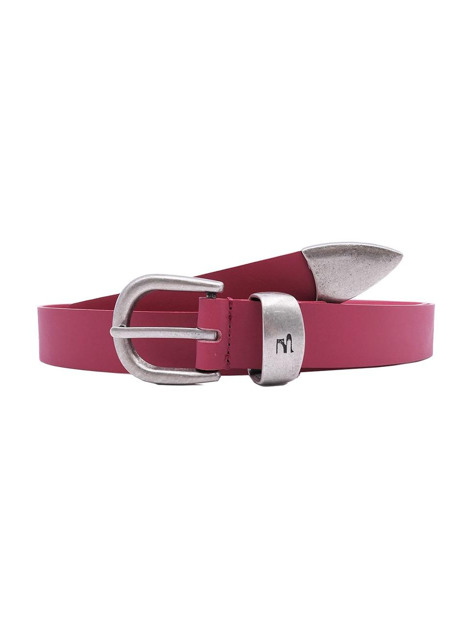 LEATHER SYMBOL BELT_deep pink