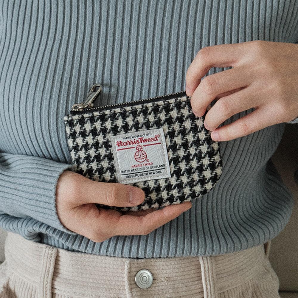 Harris Tweed x Chamfer Standard Wallet Black Color 트위드 챰퍼 지갑
