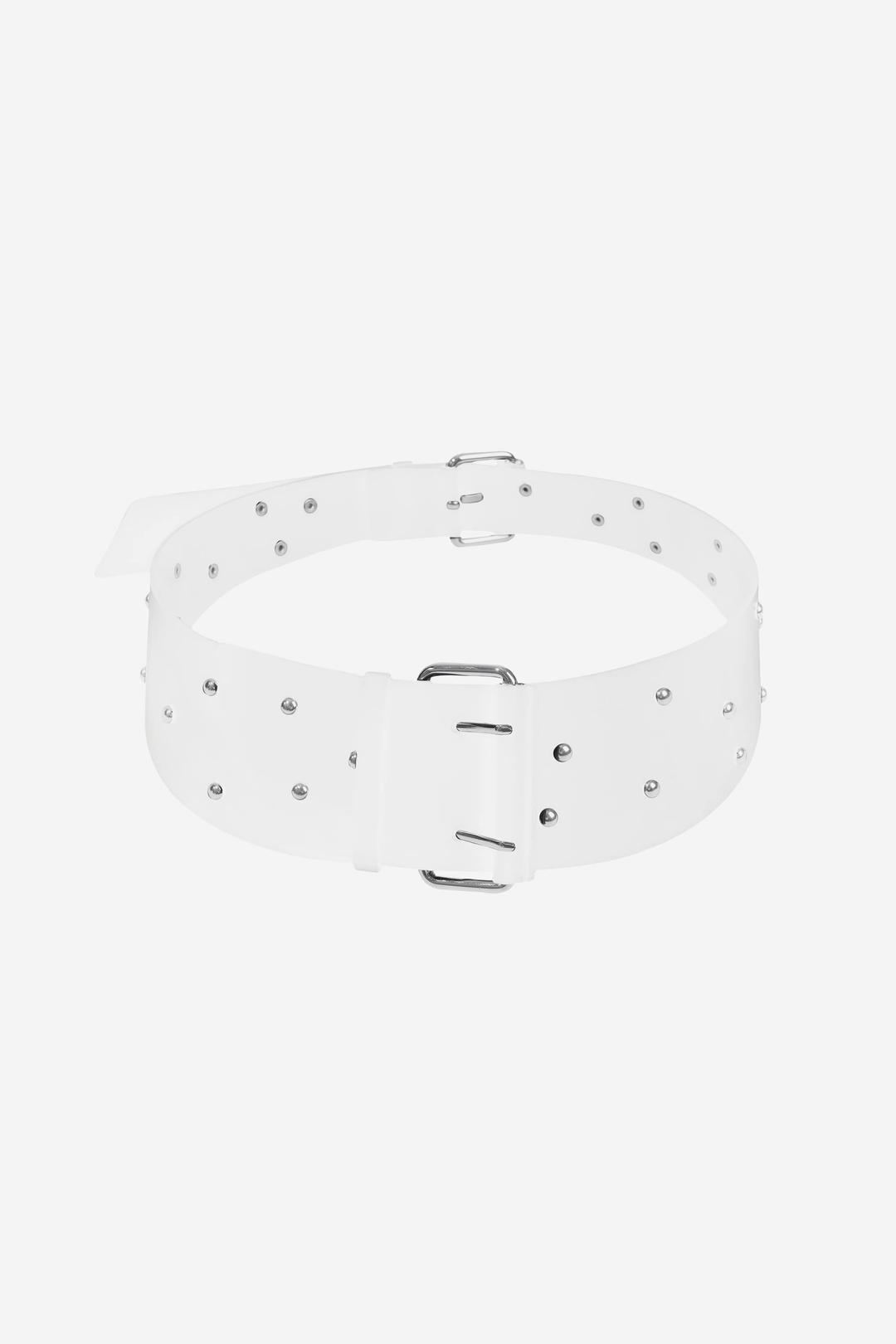 TAPERED RIVET BELT / WHITE