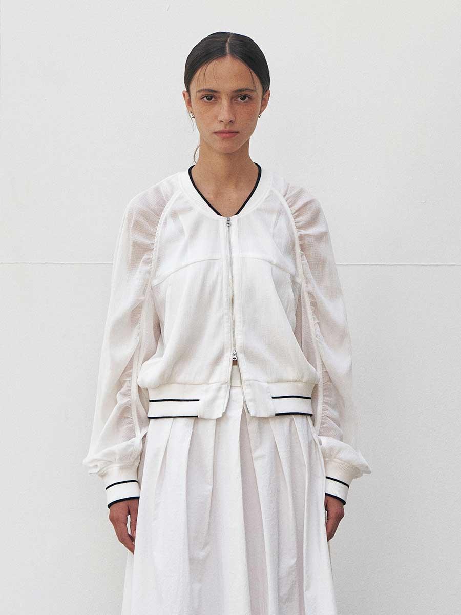 RTR SHEER BOMBER JUMPER_WHITE