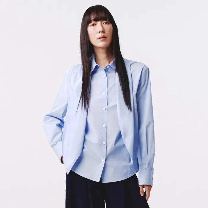 Scarf Oversized Shirt Blue