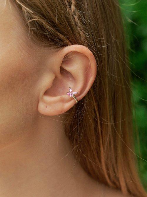 Pink Cubic Butterfly Earcuff