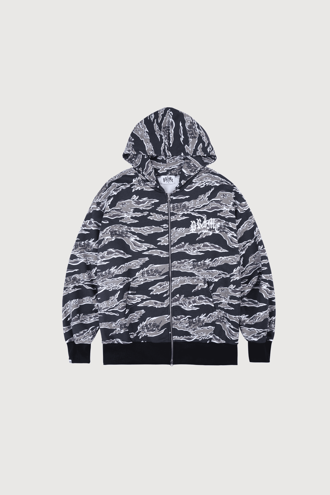 Tiger Camo Zip-Up Black