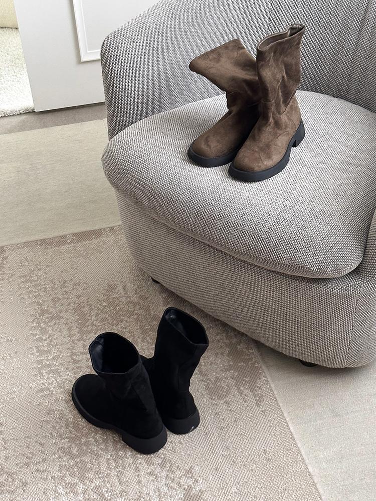 스웨이드 미들부츠 (2color)