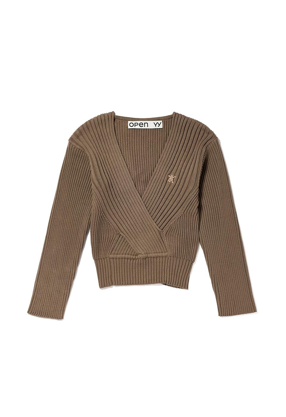 CRISS CROSS RIBBED PULLOVER, WARM GRAY