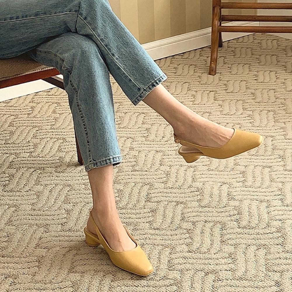 낮은 비비드 뮬 슬링백구두 데일리 간절기 직장인 하객 사무실 신발 단화