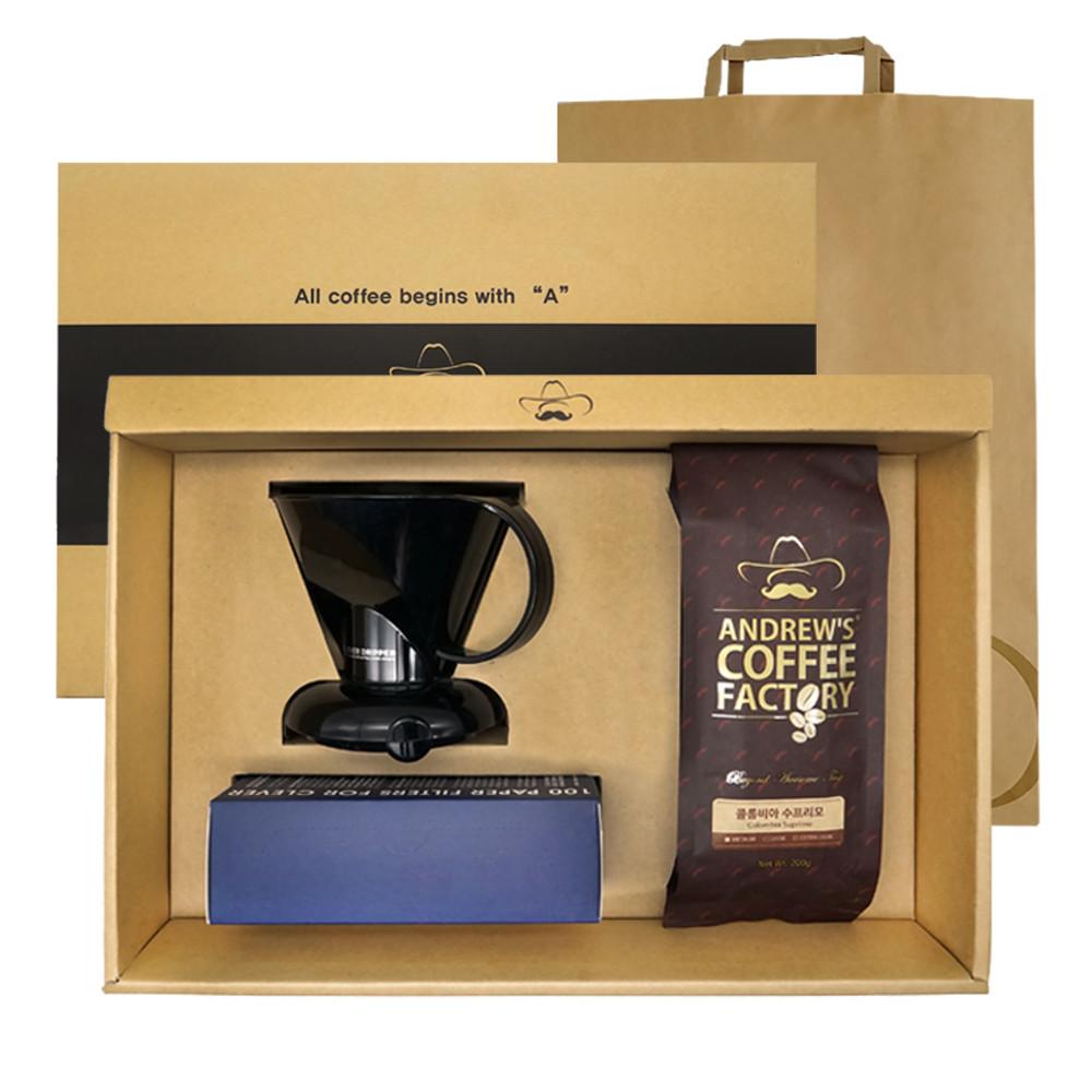 미스터 클레버 홈카페 A 선물세트 핸드드립 커피 드리퍼 원두 세트