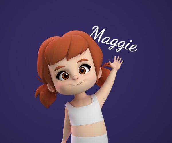 ArtStation - Maggie Stylised Girl Kid Cartoon Character | Resources