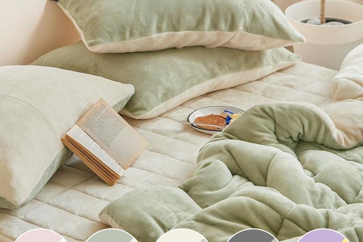 중량UP! 한파용 고밀도 플란넬 미유 극세사 양면 겨울차렵이불세트 SS/Q 5컬러