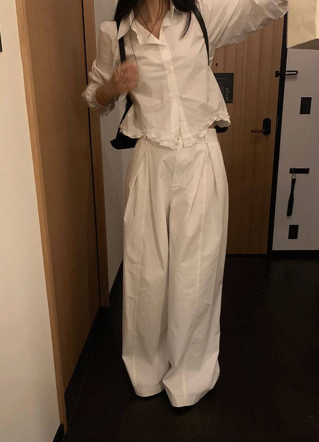 유이니 [핏굿] Mar pin-tuck cotton pants (2color)