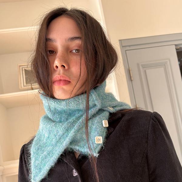 BUTTON SCARF NECK WARMER / mint