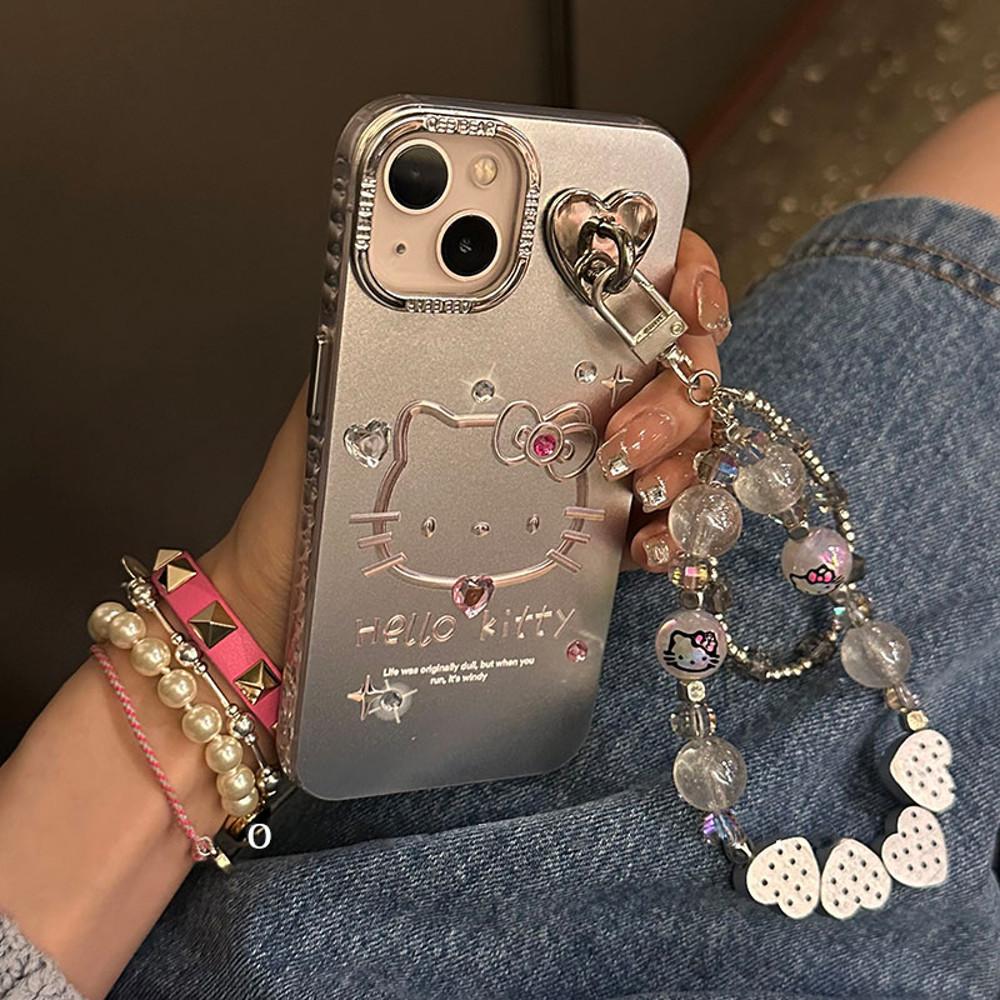 실버 키티 스트랩 아이폰케이스 2TYPE