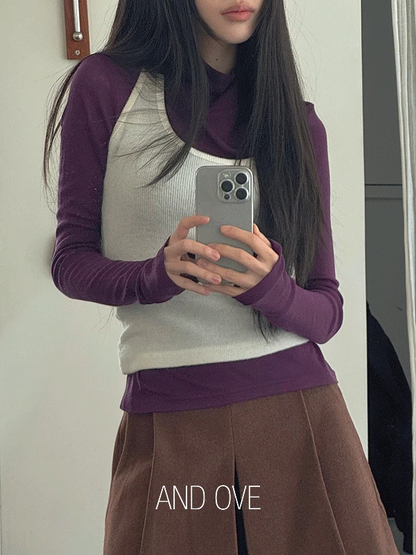 [울30!/포도코디] 랜드마크 울 폴라 긴팔 티셔츠