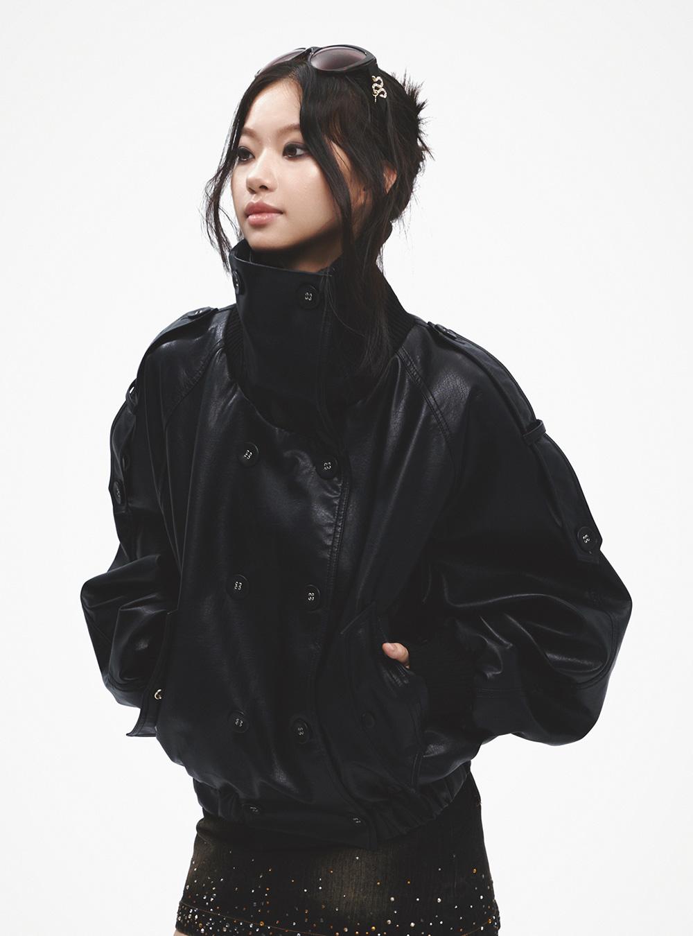 Punk-Inspired Faux Leather Jacket