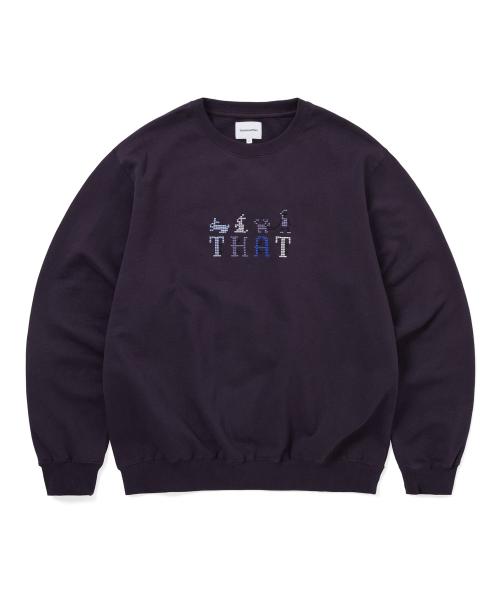 THAT Embroidered Crewneck Dark Purple