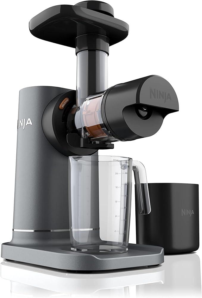 Ninja JC151 NeverClog BPA-Free Cold Press Juicer with Total Pulp Control and 2 One-Touch Programs (Machine Gray, Renewed)