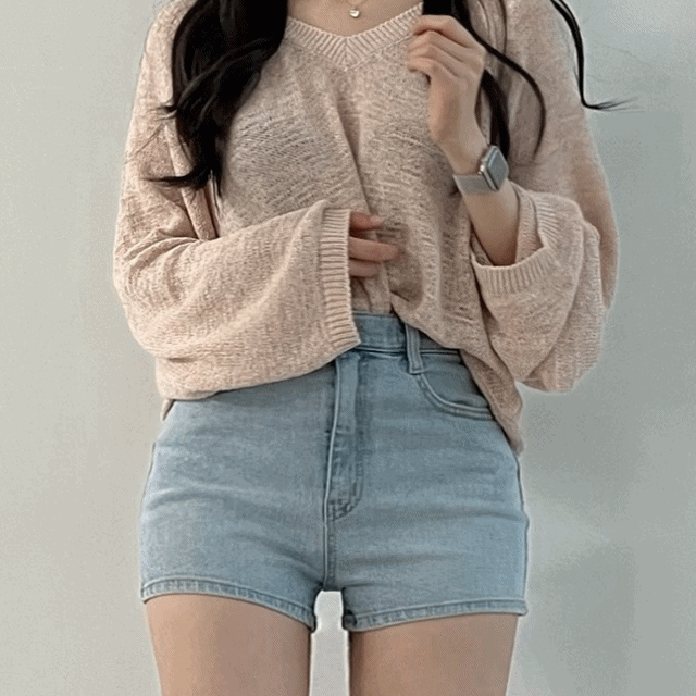 [허리들뜸X] 크레인 하이웨스트 마이크로 미니 데님 숏팬츠, 반바지 - pt