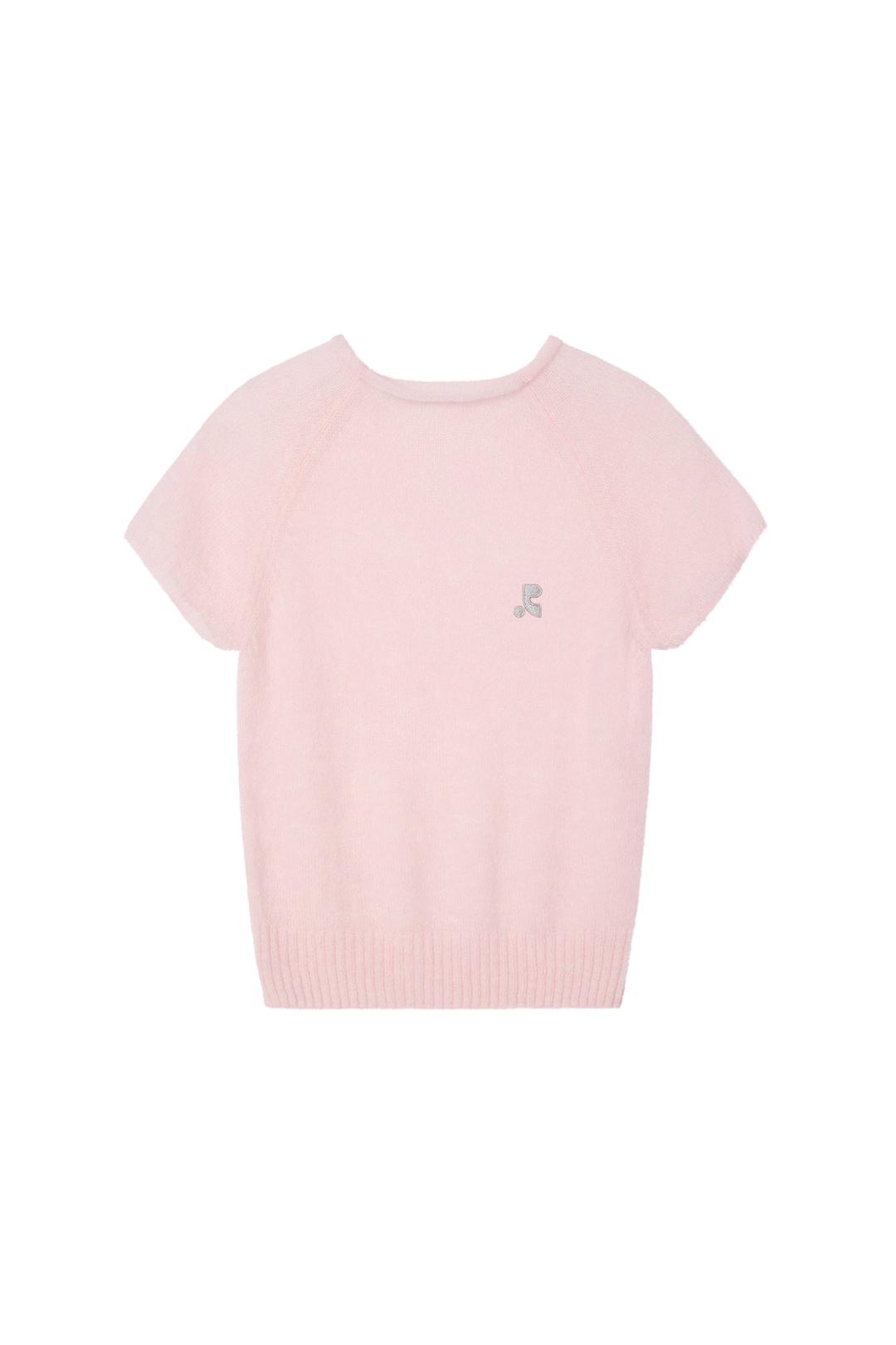 RAGLAN HALF SLEEVE KNIT TOP - PINK