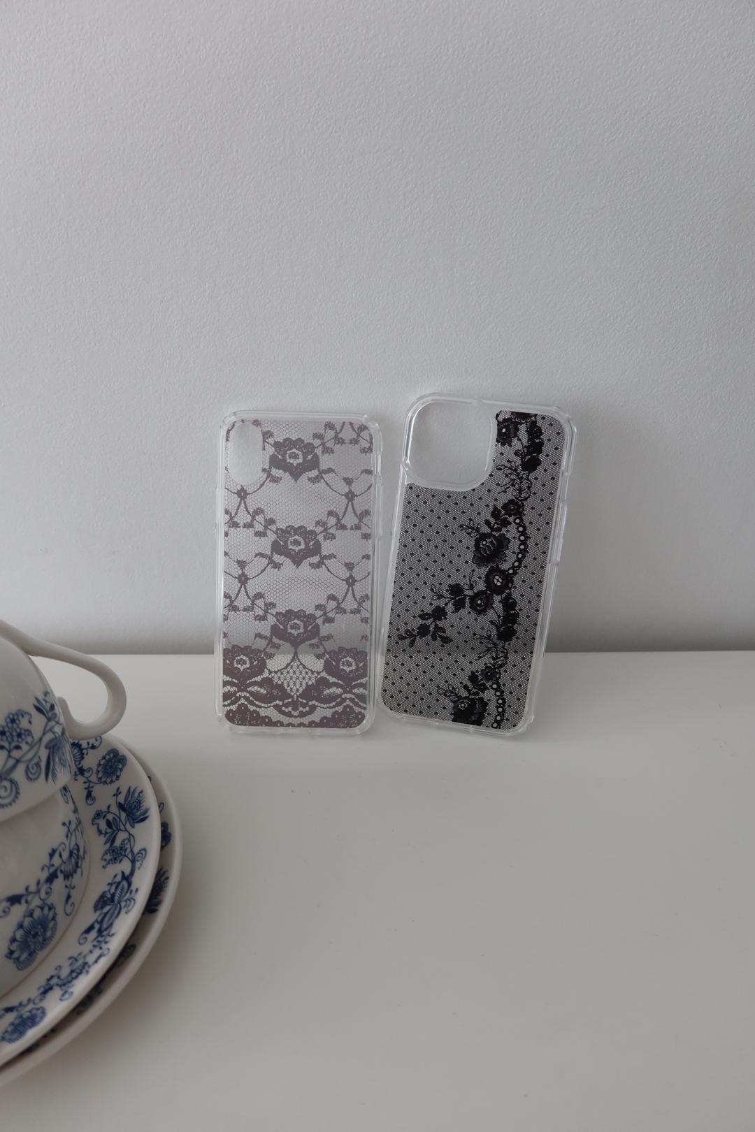 Love with lace gel hard case [Dark ver.]