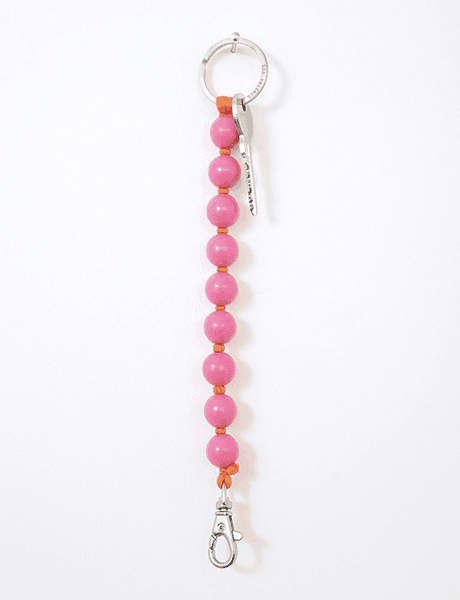 [Ina Seifart] big perlen short keyholder (rose-orange)