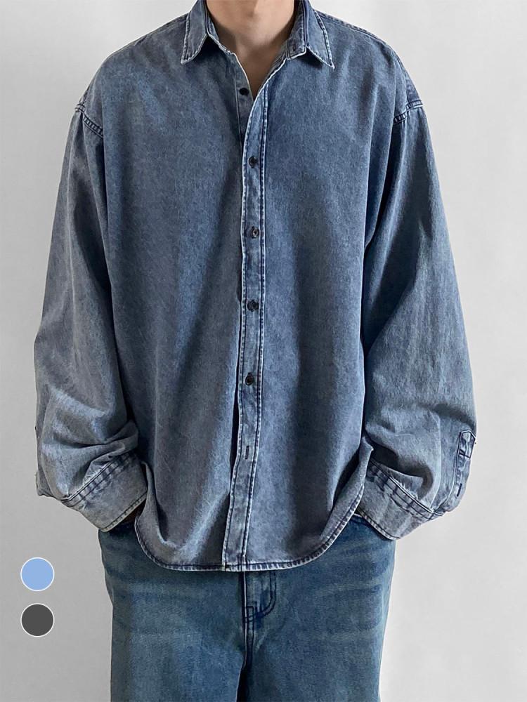 대디핏 데님 벌룬 셔츠 / 2color