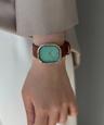 Louise-Silver/Mint (unisex) (Brown leather)