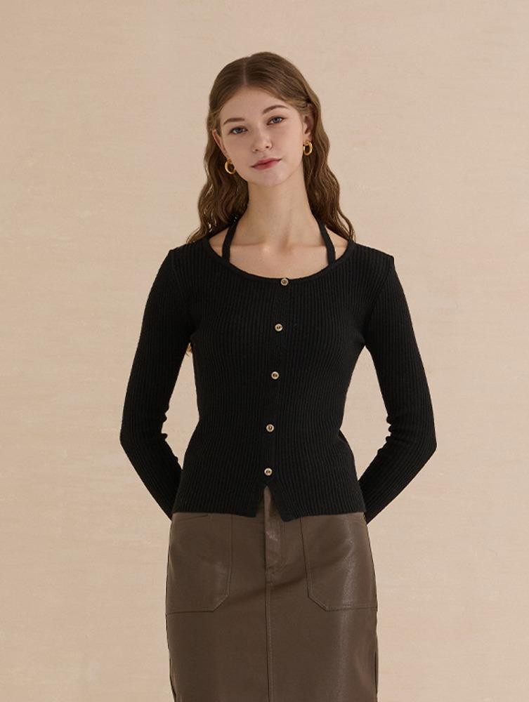 [STYLE SOUP] 홀터넥 케이블 니트(SAALKE2)