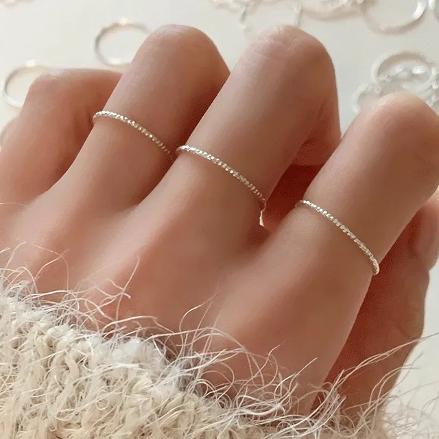 925실버 실 레이어드 얇은 데일리 반지 세트