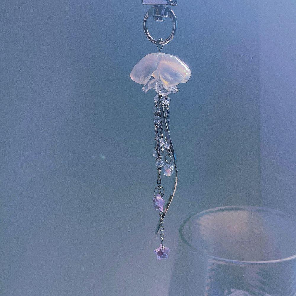쉬머링 젤리피쉬 해파리 비즈 키링 핸드폰줄 플레체