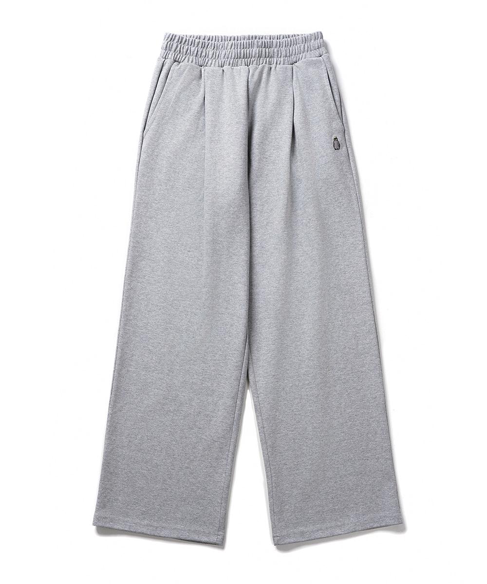 원턱 와이드 스웨트팬츠 그레이