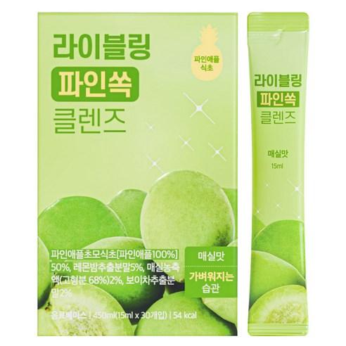 라이블링 파인쏙 클렌즈 매실맛 파인애플식초, 450ml, 1박스 - 과일/야채음료 | 쿠팡