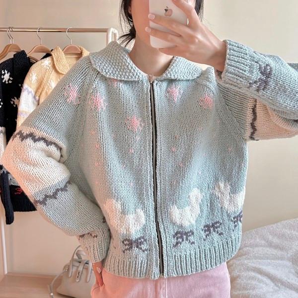 눈오리 코위찬 가디건